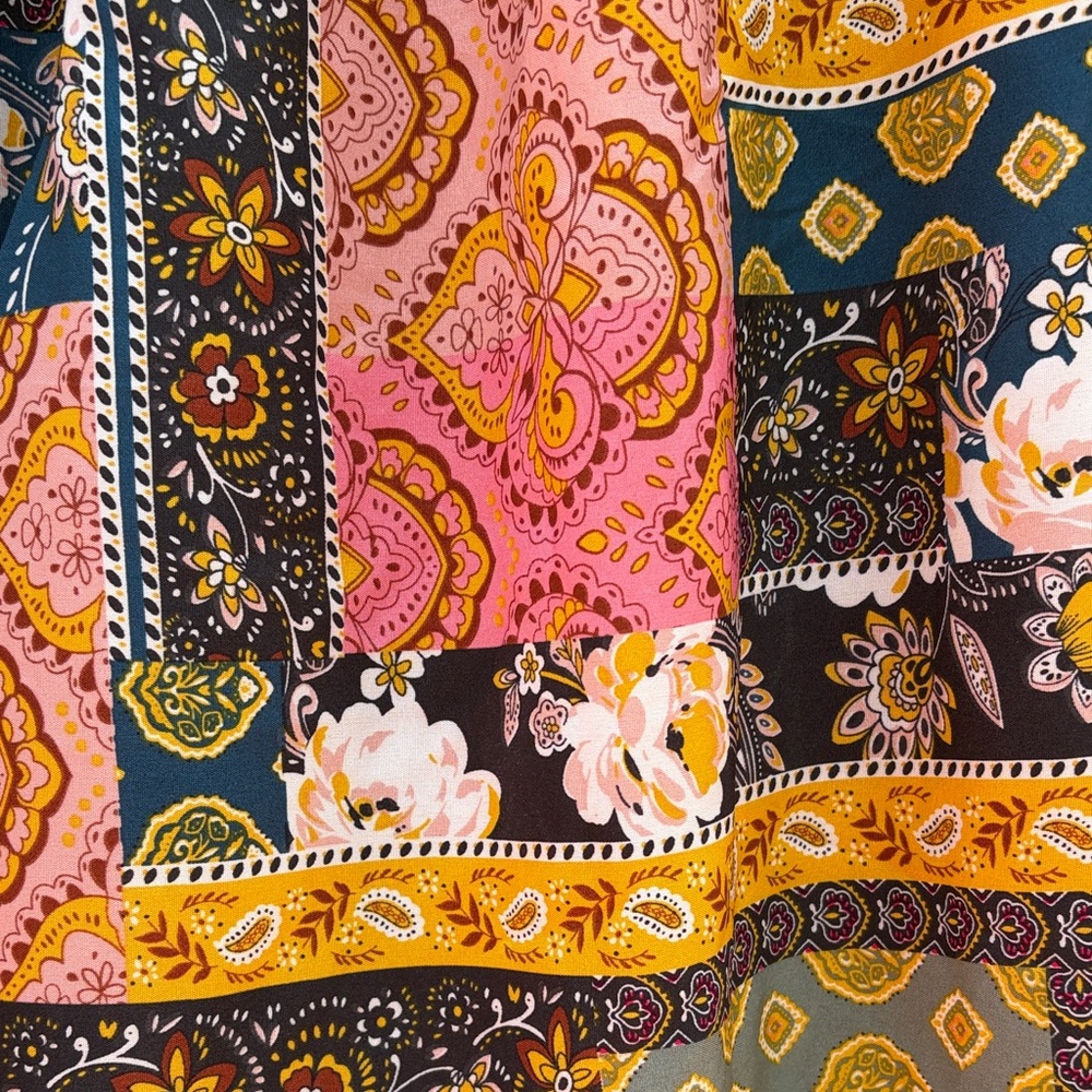 Prondi Patterned Patchwork Wide Leg Pants - Multi… - image 7